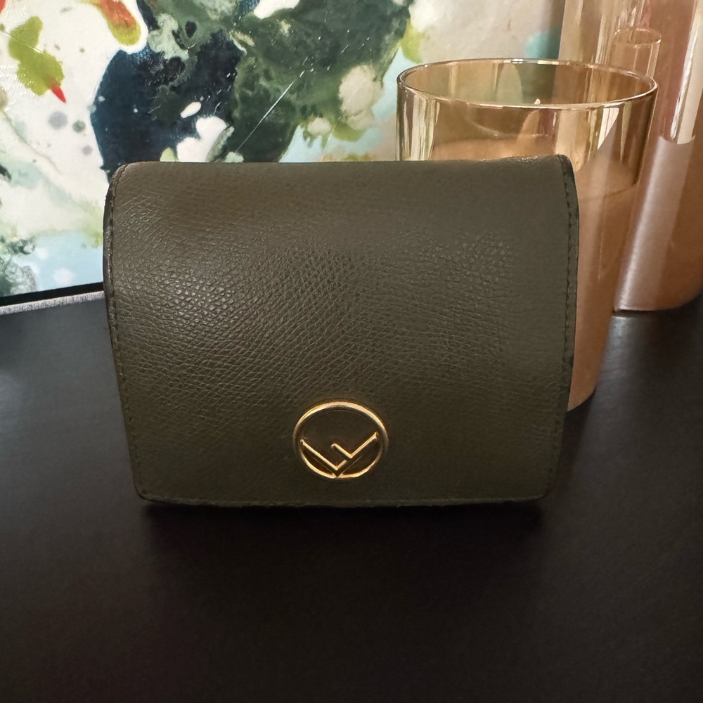 Fendi Olive Green Leather Women's Wallet / Includes C.O.A